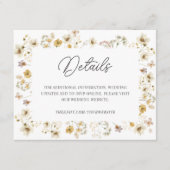 Carte D'accompagnement Détails sur le Mariage du Fleur sauvage aquarelle (Devant)