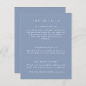 Carte D'accompagnement Détails sur le Mariage Dusty Blue (Devant / Derrière)