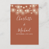 Carte D'accompagnement Détails sur le Mariage en terre cuite String Light (Dos)