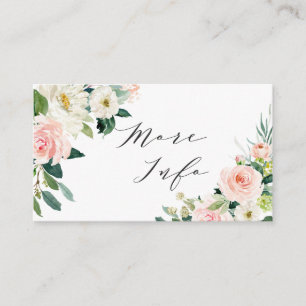 Carte D'accompagnement Détails sur le Mariage floral à fleurs blanches