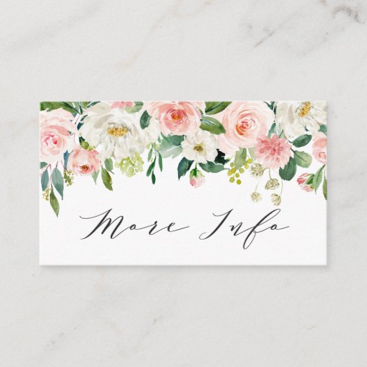 Carte D'accompagnement Détails sur le Mariage floral à fleurs blanches (Devant)