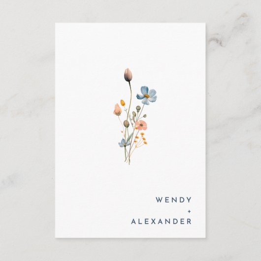 Carte D'accompagnement Détails sur le Mariage floral simple Bold Elegant (Dos)