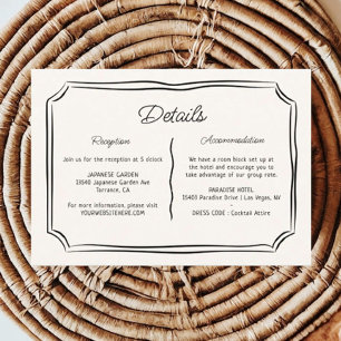 Carte D'accompagnement Détails sur le Mariage ironique tiré à la main