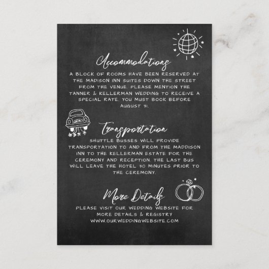 Carte D'accompagnement Détails sur le Mariage lunaire du tableau de bord (Dos)