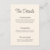 Carte D'accompagnement Détails sur le Mariage manuscrit (Devant)