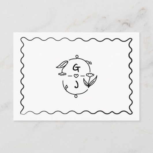 Carte D'accompagnement Détails sur le Mariage manuscrit en gros plan (Dos)