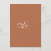 Carte D'accompagnement Détails sur le Mariage monogramme d'ocre et d'ivoi (Dos)