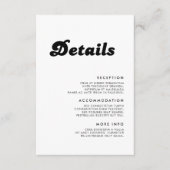 Carte D'accompagnement Détails sur le Mariage noir et blanc rétro élégant (Devant)