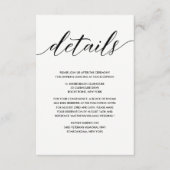 Carte D'accompagnement Détails sur le Mariage noir et blanc simple et élé (Devant)