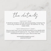 Carte D'accompagnement Détails sur le Mariage noir simple (Devant)