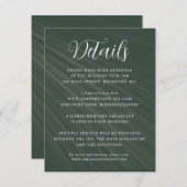 Carte D'accompagnement Détails sur le Mariage simple Script Dark Green (Devant / Derrière)