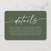 Carte D'accompagnement Détails sur le Mariage vert de la Monstère couleur (Devant)