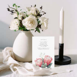 Carte D'accompagnement Détails sur les fleurs d'aquarelle de teinte Prote