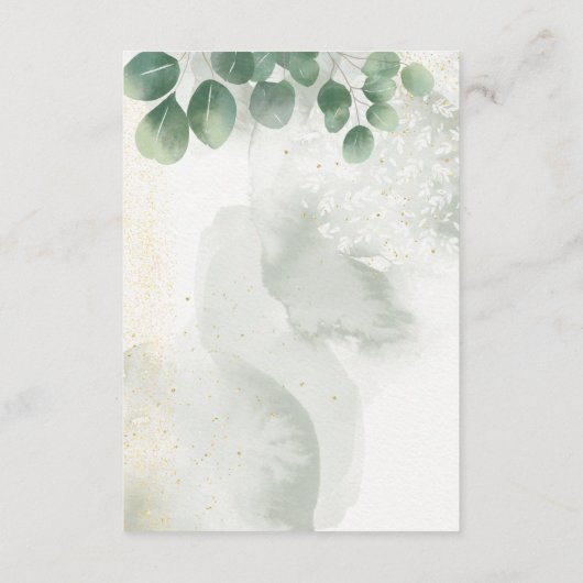 Carte D'accompagnement Détails sur l'Eucalyptus vert de Sage moderne & Or (Dos)