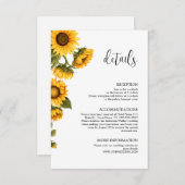 Carte D'accompagnement Détails tournesol lumineux minimaliste (Devant / Derrière)