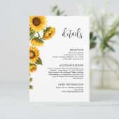 Carte D'accompagnement Détails tournesol lumineux minimaliste (Debout devant)