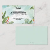 Carte D'accompagnement Détails tropicaux modifiables du Mariage (Devant / Derrière)
