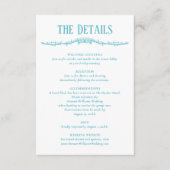 Carte D'accompagnement Détails Turquoise Réception Information Mariage (Devant)