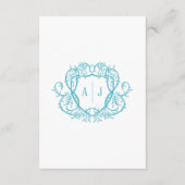 Carte D'accompagnement Détails Turquoise Réception Information Mariage (Dos)