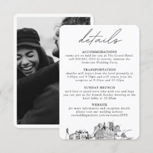 Carte D'accompagnement Détails verticaux du Mariage Milwaukee