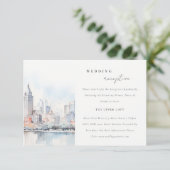Carte D'accompagnement Detroit Michigan Landscape Wedding Reception (Debout devant)