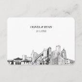 Carte D'accompagnement Detroit Wedding RSVP Options de repas à envoyer (Dos)