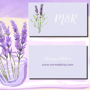 Carte D'accompagnement deux lavandes - site mariage monogrammed
