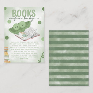 Carte D'accompagnement Deux petits pois dans un livre pour Baby shower