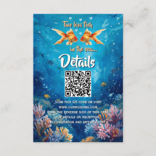 Carte D'accompagnement Deux Poissons de moins dans la mer Mariage sous-ma