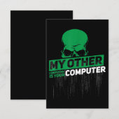 Carte D'accompagnement Développeur Sysadmin Engineer Hacker Code d'admini (Devant / Derrière)