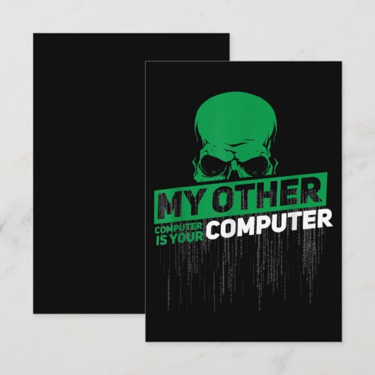 Carte D'accompagnement Développeur Sysadmin Engineer Hacker Code d'admini (Devant / Derrière)