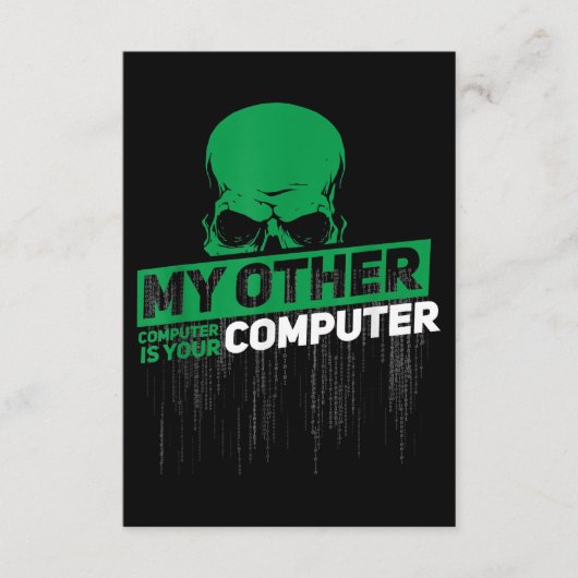 Carte D'accompagnement Développeur Sysadmin Engineer Hacker Code d'admini (Devant)