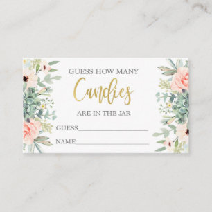 Carte D'accompagnement Devine combien de bonbons sont dans le bocal