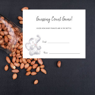 Carte D'accompagnement Deviner le nombre jeu moderne bébé éléphant