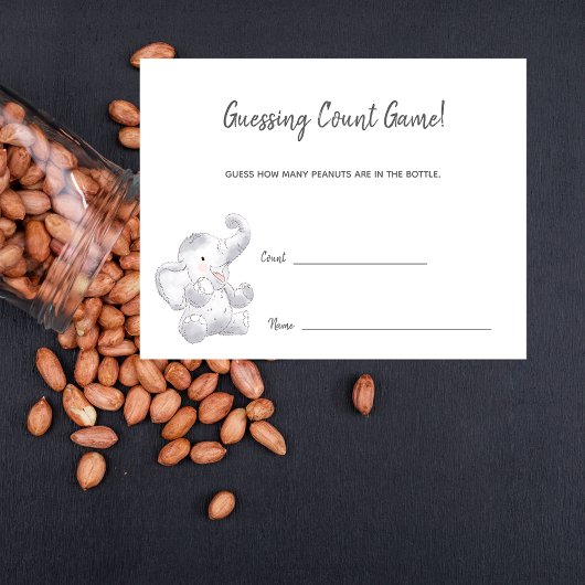 Carte D'accompagnement Deviner le nombre jeu moderne bébé éléphant