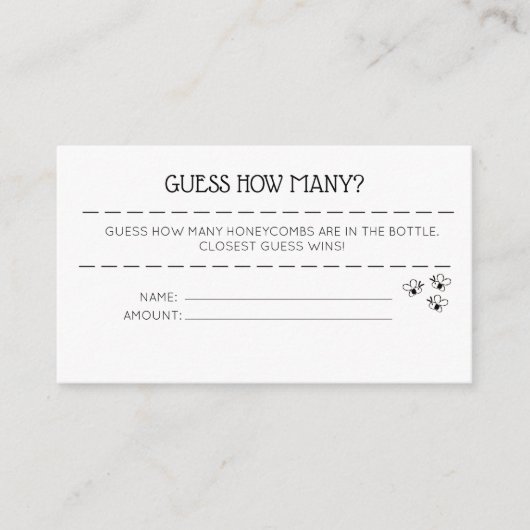 Carte D'accompagnement Devinez combien ? (Devant)