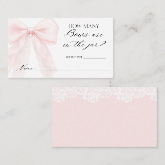 Carte D'accompagnement devinez combien d'arcs Fille Moderne Baby Shower (Devant / Derrière)