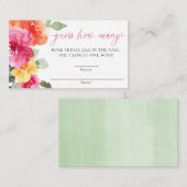 Carte D'accompagnement Devinez combien de baby shower de pivoine rose ora (Devant / Derrière)