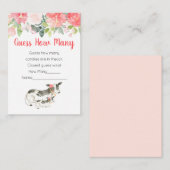 Carte D'accompagnement Devinez combien de Baby shower de vache floral jeu (Devant / Derrière)