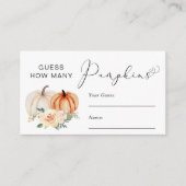 Carte D'accompagnement Devinez combien de Baby showers Citrouille jeu (Devant)