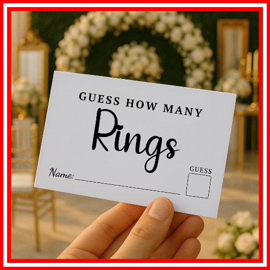 Carte D'accompagnement Devinez combien de bagues Jeu de shower de mariage