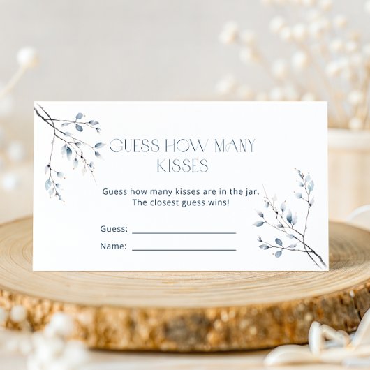 Carte D'accompagnement Devinez combien de baisers - Botanique Florale Ble