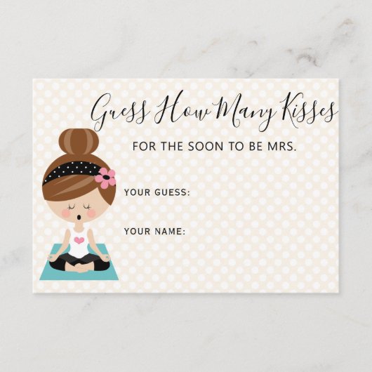 Carte D'accompagnement Devinez combien de baisers Brunette Fête des marié (Devant)