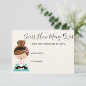 Carte D'accompagnement Devinez combien de baisers Brunette Fête des marié (Debout devant)