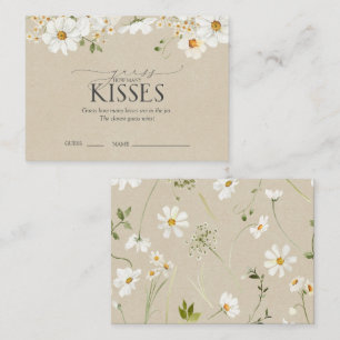 Carte D'accompagnement Devinez combien de baisers Daisy Fête des mariées