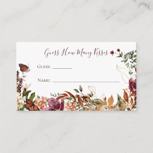 Carte D'accompagnement Devinez combien de baisers dans la composition flo (Devant)