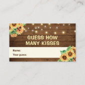 Carte D'accompagnement Devinez combien de baisers Fête des mariées Annive (Devant)