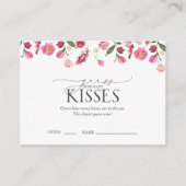 Carte D'accompagnement Devinez combien de baisers Fête des mariées rose j (Devant)