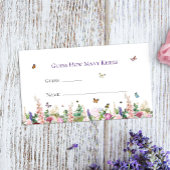 Carte D'accompagnement Devinez combien de baisers floraux papillons jeu