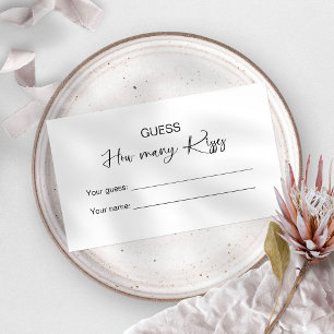 Carte D'accompagnement Devinez combien de baisers jeu de mariage